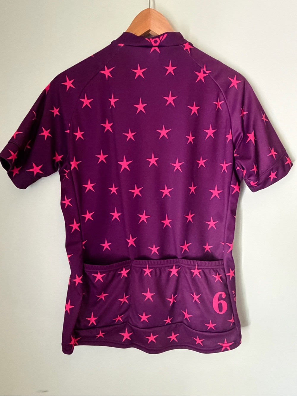 Twin Six Women’s Large Purple Pink Star Cycling Jersey USA Made Full Zip Bike - Picture 5 of 7